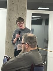 Malin Östh talar på Första Maj i Motala 2024